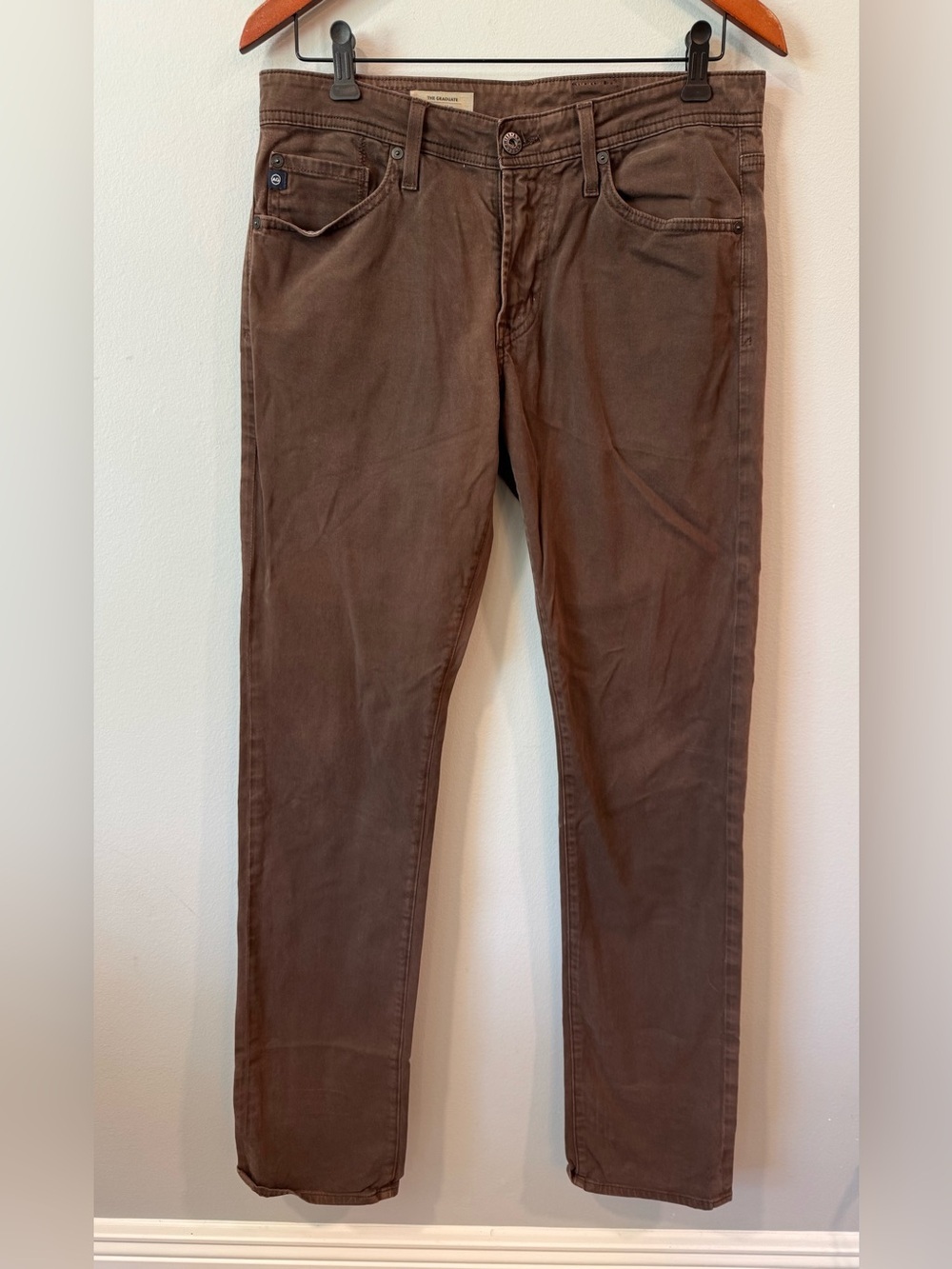 Ag Adriano Goldschmied Men’s Straight Jeans — Brown